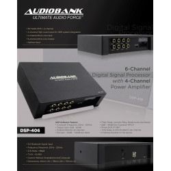 Audiobank DSP-406 6-Channel Digital Signal Processor with 4-Channel Power Amplifier DSP