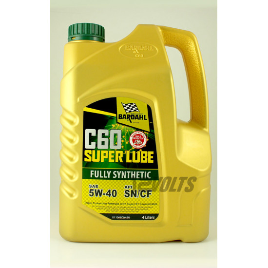 Bardahl C60 Fully Synthetic Engine Oil SAE 5W40 SN/CF w/ Super B1