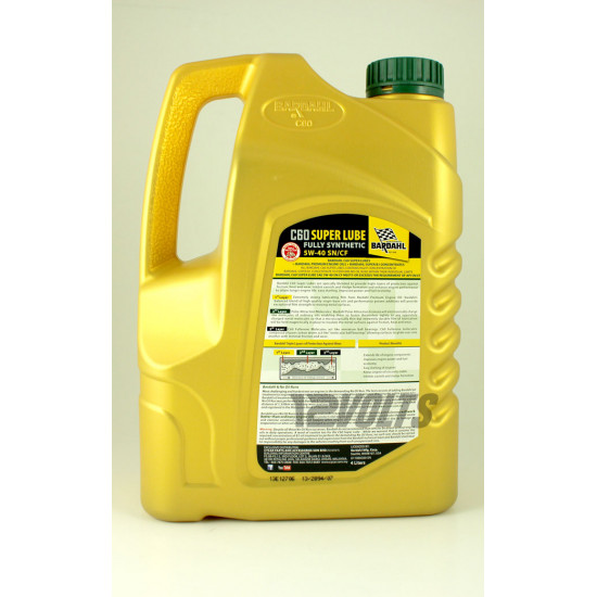 Bardahl C60 Fully Synthetic Engine Oil SAE 5W40 SN/CF w/ Super B1