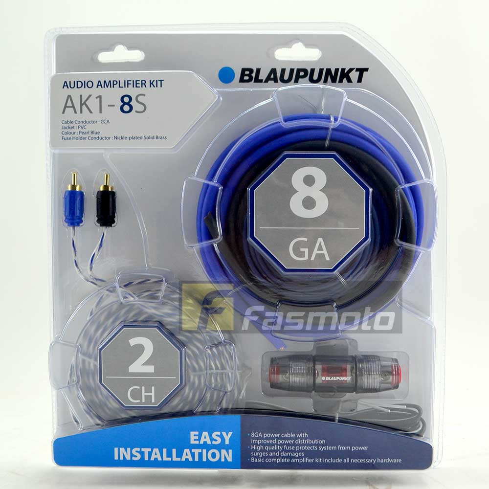 Genuine Blaupunkt AK18S 2 Channel 8 Gauge Car Audio Amplifier Kit Malaysia