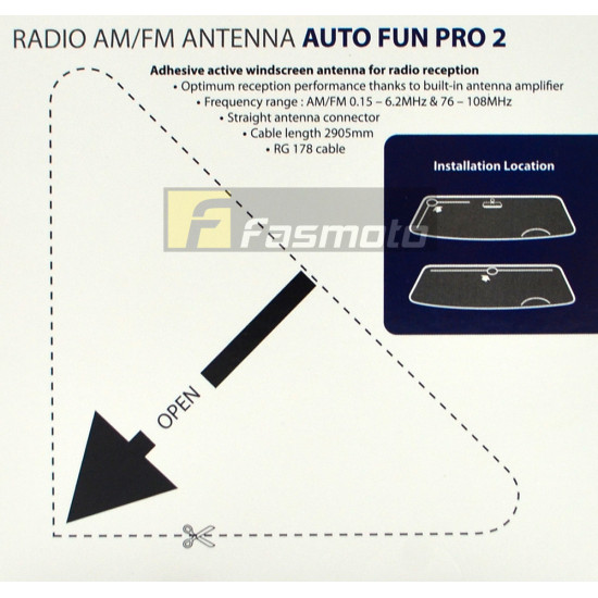 Blaupunkt Auto Fun Pro 2 Radio FM/AM Antenna Active Windscreen Antenna on Glass