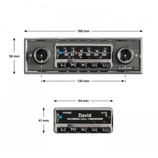 BLAUPUNKT PRO-LINE Frankfurt Stereo MB DAB Single DIN USB AM/FM Bluetooth Aux-in Retro Car Receiver