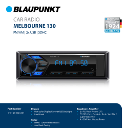 BLAUPUNKT Melbourne 130 Single DIN Bluetooth USB MicroSD MP3 Radio Receiver (No CD)