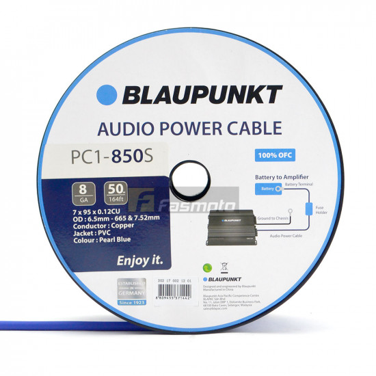 BLAUPUNKT PC1-850S Amplifier Power Cable 8 Gauge Blue (Sold per Meter)