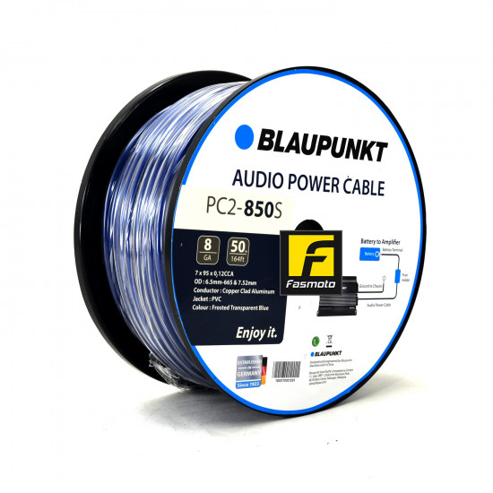 BLAUPUNKT PC2-850S 8 Gauge Copper Clad Aluminum (CCA) Audio Power Cable 8 Gauge Blue (Sold per Meter)