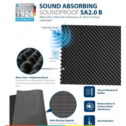 Blaupunkt SA 2.0 B Wave Foam - Polybutene Based - 800mm x 5000 mm sheet size, 8~10mm Thickness  (Sold per sheet)