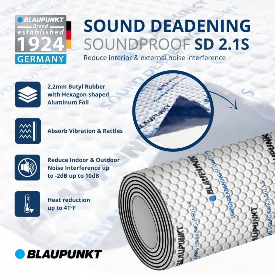 Blaupunkt Sound Vibration and Deadening Sheets - 800mm x 460 mm sheet size (Sold per sheet) Blaupunkt Sound Vibration and Deadening Sheets - 800mm x 460 mm sheet size (Sold per sheet)