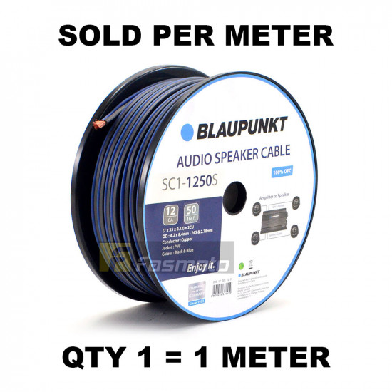 BLAUPUNKT SC1-1250S Audio Speaker Wires 12 Gauge Black and Blue (Sold per Meter)