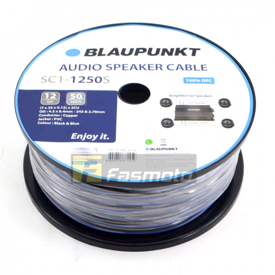 BLAUPUNKT SC1-1250S Audio Speaker Wires 12 Gauge Black and Blue (Sold per Meter)