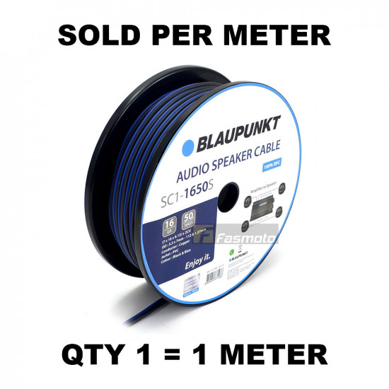 BLAUPUNKT SC1-1650S Audio Speaker Wires 16 Gauge Black and Blue (Sold per Meter)