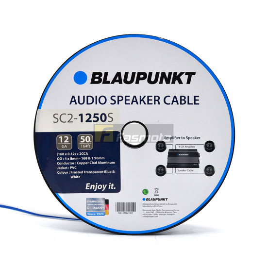 BLAUPUNKT SC2-1250S Audio Speaker Wires 12 Gauge White and Blue (Sold per Meter)