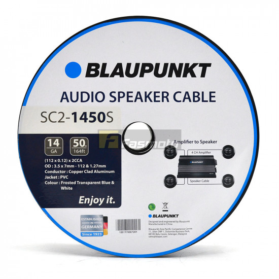 BLAUPUNKT SC2-1450S Audio Speaker Wires 14 Gauge White and Blue (Sold per Meter)