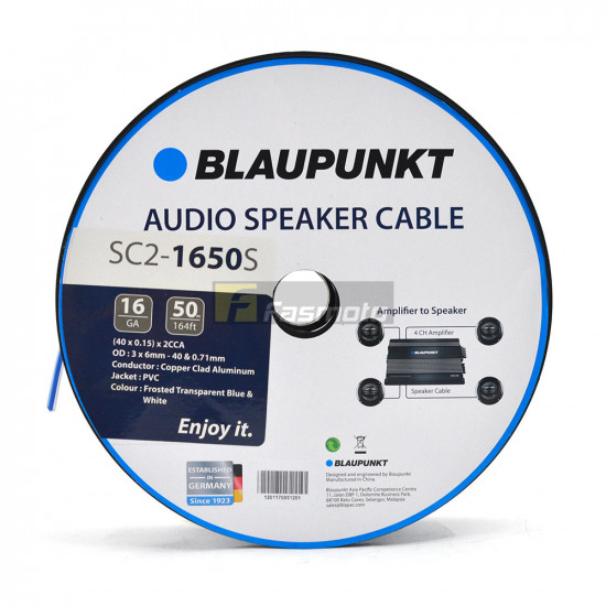 BLAUPUNKT SC2-1650S Audio Speaker Wires 16 Gauge White and Blue (Sold per Meter) BLAUPUNKT SC2-1650S Audio Speaker Wires 16 Gauge White and Blue (Sold per Meter)