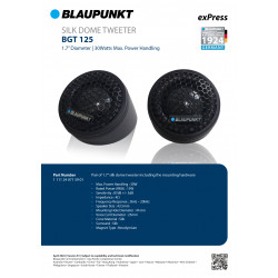 BLAUPUNKT BGT 125 1.7" Silk Dome Tweeter 30W Max (1 PAIR)