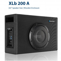 BLAUPUNKT XLb 200 A 8" Powered Active Subwoofer with Class D Amplifier Side Port Design Wooden Enclosure