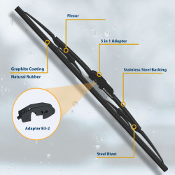 Blaupunkt Supreme Wiper Blade suitable for Bayonet, Hook and Side Pin Type wiper arm