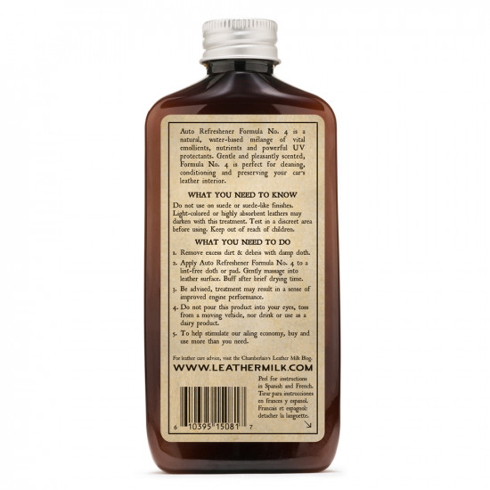 Chamberlain's Leather Milk Auto Refreshener No. 4 - Premium Auto Leather Conditioner (177ml)