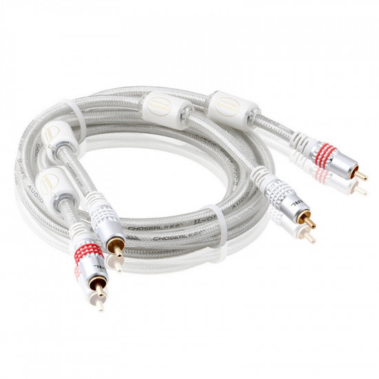 Choseal QS6772 Oxygen Free Copper RCA Cable with Gold Plating Terminals