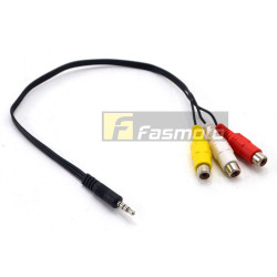 AUX-3C 3.5MM Audio Video Auxiliary mini jack lead to RCA Adapter (iPod Config)