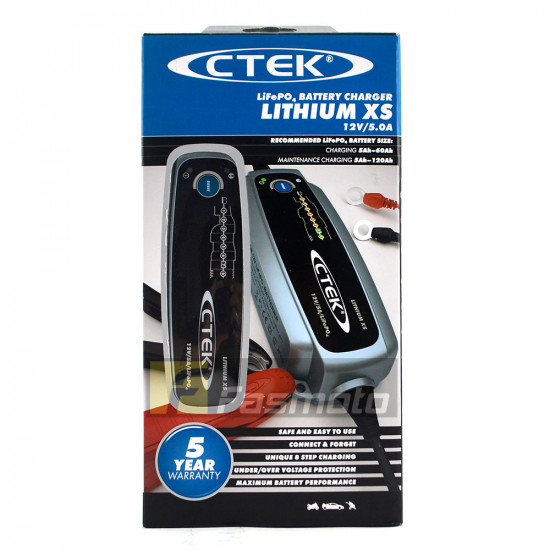 CTEK LITHIUM XS - 5A max 12V LiFePo4 Battery Charger (UK Plug 220 – 240V) 40-003