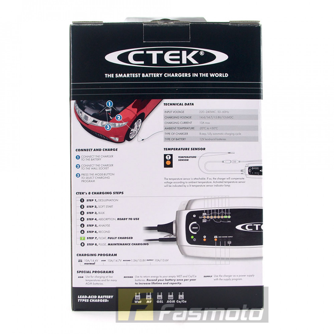 CTEK MXS 10 Pro 10A max 12V Battery Charger (UK Plug 220 240V) 56