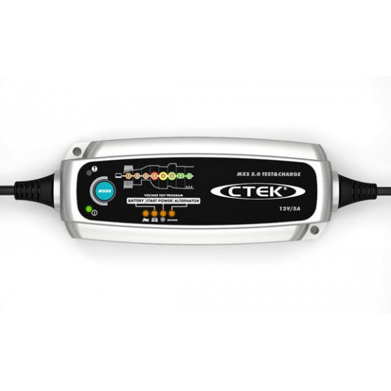 CTEK MXS 5.0 TEST & CHARGE - 5A max 12V Battery Charger  (UK Plug 220 – 240V) 56-976