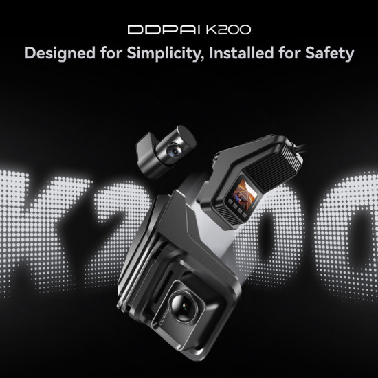 DDPAI K200 2K Front & 1080P Rear Dashcam (non GPS, Hardwire Kit included)