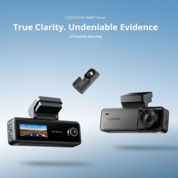 DDPAI N4T 3-Channel 2.5K Front, 1080P Rear , 1080P Interior Dashcam 1.9" Display (Built-in GPS, Hardwire Kit included)