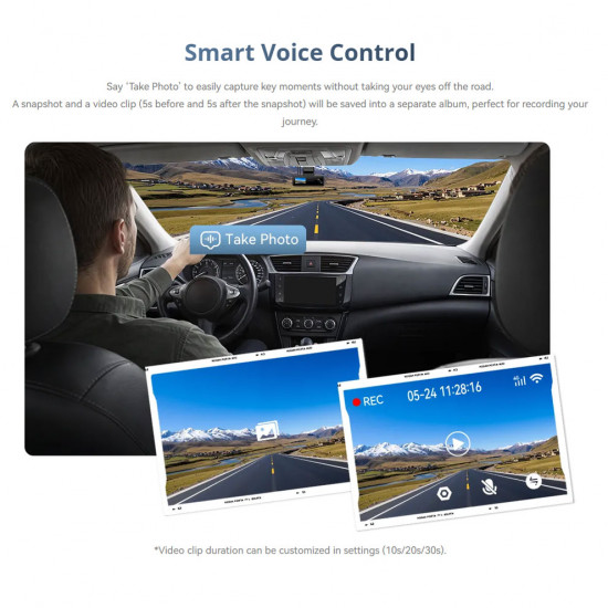 DDPAI N4T 3-Channel 2.5K Front, 1080P Rear , 1080P Interior Dashcam 1.9" Display (Built-in GPS, Hardwire Kit included)