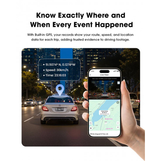 DDPAI Z50 Pro GPS 4K Front & 1080P Rear Dashcam Wi-Fi 6 (GPS Version, Hardwire Kit included)
