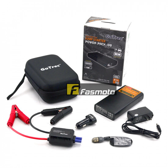 GoTrec P13800B Multi-Function Jump Starter Power Pack 138 13800mAh Powerbank (Black Colour)