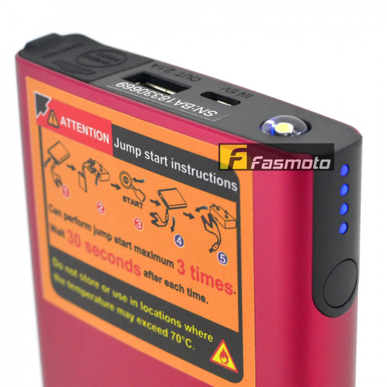 GoTrec P5400R Multi-Function Jump Starter Power Pack 54 5400Mah Powerbank (Red Colour)