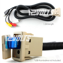 In-Car USB and Audio/Video Aux Extension Cable for Toyota Vehicles
