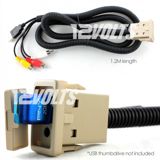 In-Car USB and Audio/Video Aux Extension Cable for Toyota Vehicles In-Car USB and Audio/Video Aux Extension Cable for Toyota Vehicles