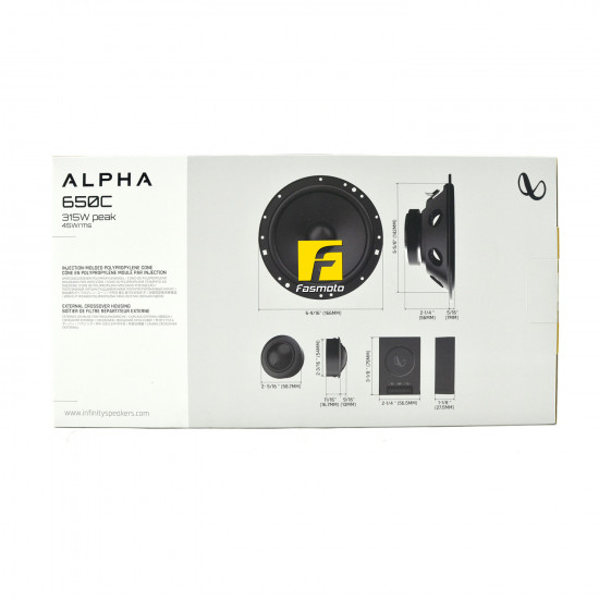 INFINITY Alpha 650C 6-inch 2-Way Component System Speakers 45W RMS, 315W Peak