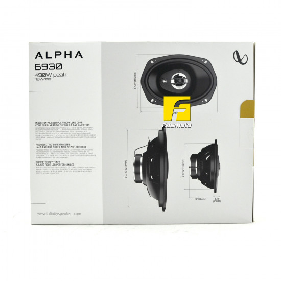 INFINITY Alpha 6930 6-inch 3-Way Speakers 70W RMS, 490W Peak INFINITY Alpha 6930 6-inch 3-Way Speakers 70W RMS, 490W Peak