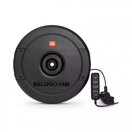 JBL BASSPRO HUB 11" (279mm) Spare Tire Subwoofer with built-in 200W RMS Amplifier with Remote Control