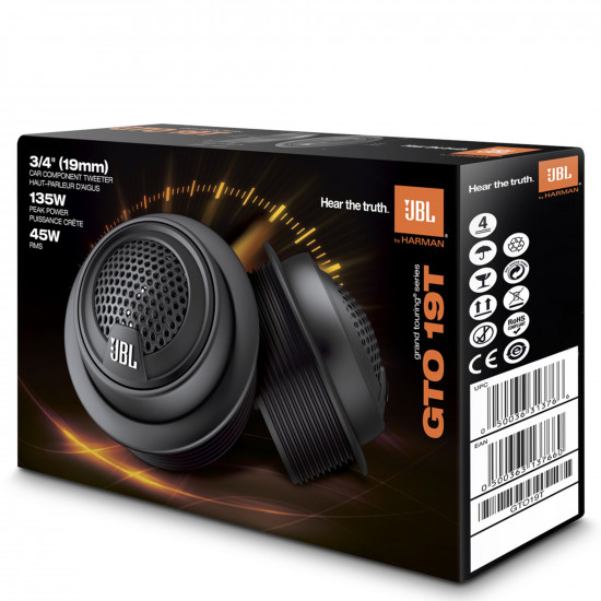 JBL GTO19T 2-Way 19mm 3 ohms 45W/135W Component Tweeter