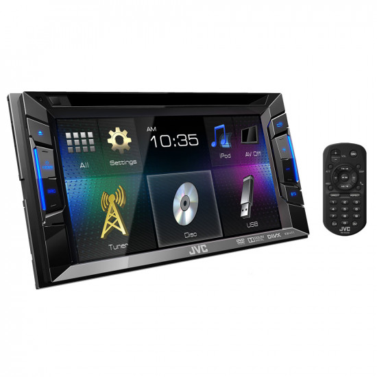JVC KW-V11 6.2 inch WVGA Double DIN DVD CD USB Car Stereo Receiver JVC KW-V11 6.2 inch WVGA Double DIN DVD CD USB Car Stereo Receiver