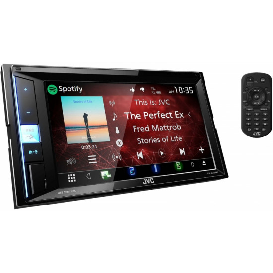 JVC KW-M450BT Digital Media Receiver 6.2" Clear Resistive Touch Control Monitor Bluetooth Spotify USB 2-DIN Receiver (Does Not Play DVD/CD) JVC KW-M450BT Digital Media Receiver 6.2" Clear Resistive Touch Control Monitor Bluetooth Spotify USB 2-DIN Receiver (Does Not Play DVD/CD)