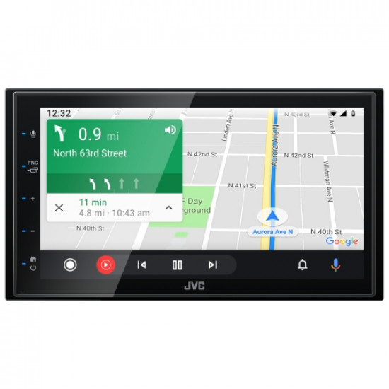 JVC KW-M560BT Apple CarPlay Android Auto Digital Media Receiver 6.8" Capacitive Touch Control Monitor Bluetooth Spotify USB Mirroring Receiver (Does Not Play DVD/CD)