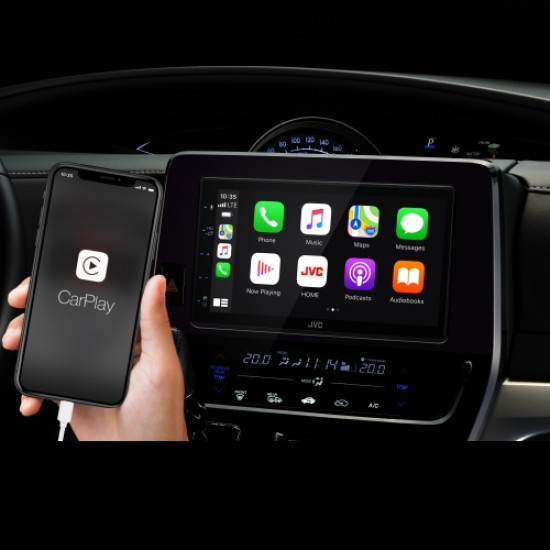 JVC KW-M560BT Apple CarPlay Android Auto Digital Media Receiver 6.8" Capacitive Touch Control Monitor Bluetooth Spotify USB Mirroring Receiver (Does Not Play DVD/CD) JVC KW-M560BT Apple CarPlay Android Auto Digital Media Receiver 6.8" Capacitive Touch Control Monitor Bluetooth Spotify USB Mirroring Receiver (Does Not Play DVD/CD)