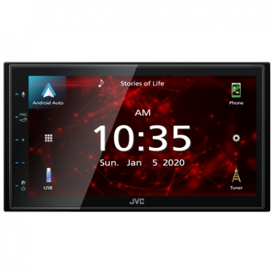 JVC KW-M560BT Apple CarPlay Android Auto Digital Media Receiver 6.8" Capacitive Touch Control Monitor Bluetooth Spotify USB Mirroring Receiver (Does Not Play DVD/CD) JVC KW-M560BT Apple CarPlay Android Auto Digital Media Receiver 6.8" Capacitive Touch Control Monitor Bluetooth Spotify USB Mirroring Receiver (Does Not Play DVD/CD)