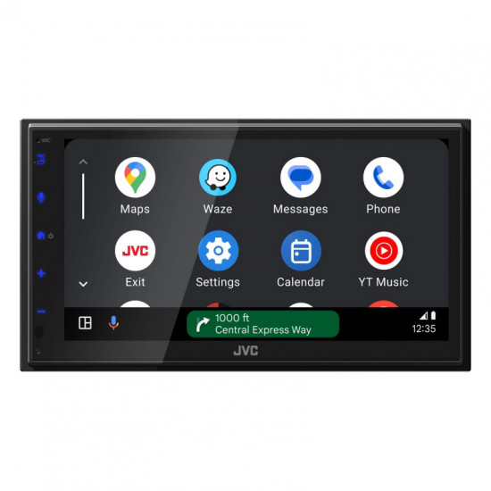 JVC KW-M590BT Apple CarPlay Android Auto Digital Media Receiver 6.8" Capacitive Touch Control Monitor Bluetooth Spotify USB Mirroring Receiver (Does Not Play DVD/CD)