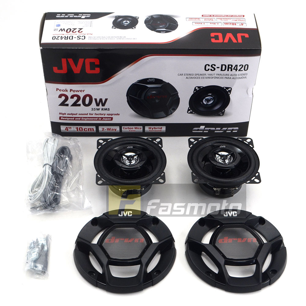 Genuine JVC CS-DR420 DR Series 4 inch 2 way Car Speakers 35W RMS Malaysia