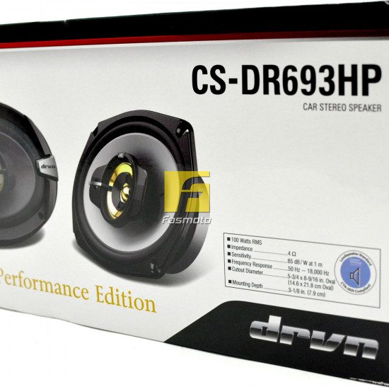 JVC CS-DR693HP 6" x 9" High Performance 100W/600W 3-Way Car Speakers