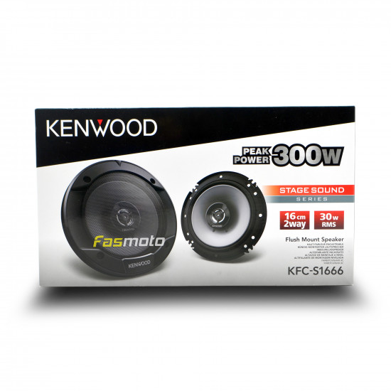 KENWOOD KFC-S1666 6.5 inch 2 Way Speakers 30W RMS Flush Mount Shallow Design