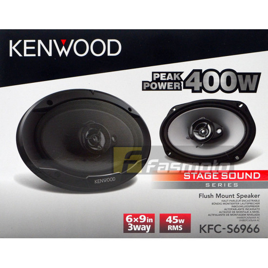 KENWOOD KFC-S6966 6 x 9 inch 3 Way Speakers 45W RMS Flush Mount Shallow Design KENWOOD KFC-S6966 6 x 9 inch 3 Way Speakers 45W RMS Flush Mount Shallow Design