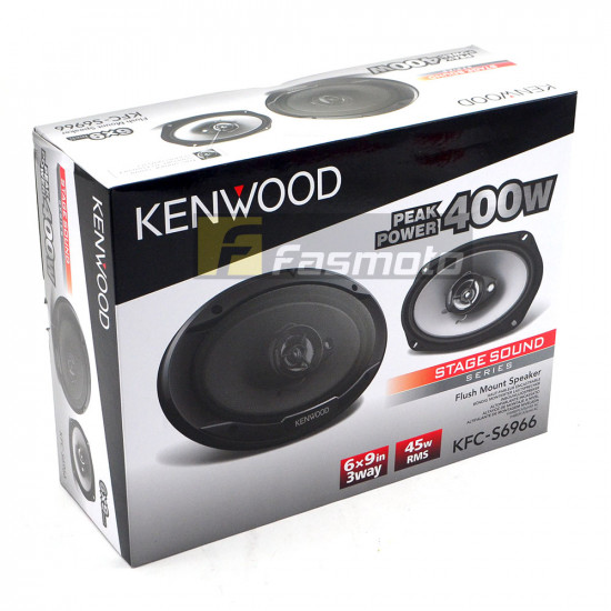 KENWOOD KFC-S6966 6 x 9 inch 3 Way Speakers 45W RMS Flush Mount Shallow Design