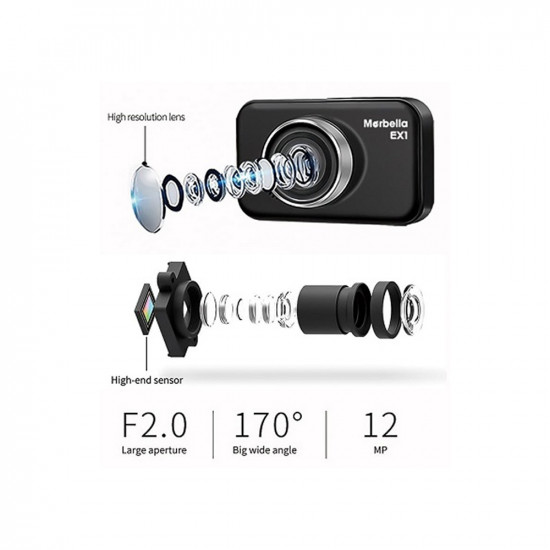 Marbella EX1 12 Megapixel CMOS FHD Dashcam DVR Marbella EX1 12 Megapixel CMOS FHD Dashcam DVR